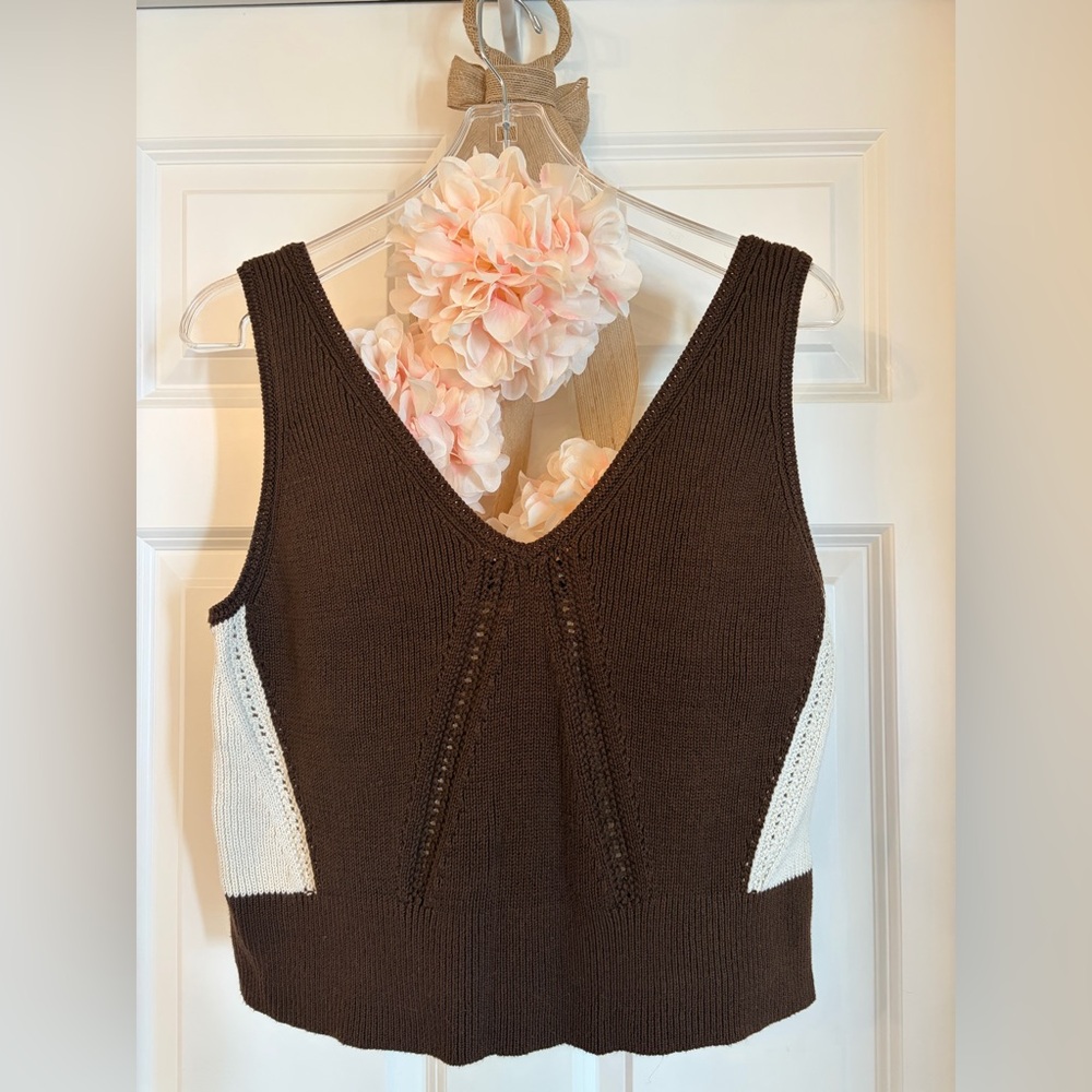 Banana Republic Brown and White Tank Top